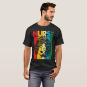 T-shirt Black History Nurse African American Pride Afro Wo (Devant entier)