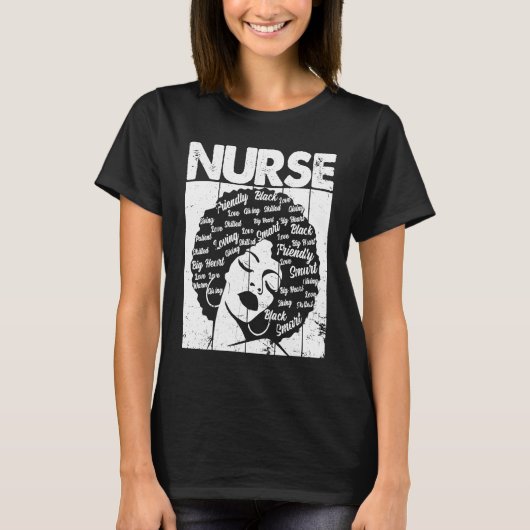 T-shirt Black History Nurse African American Pride Afro Wo (Devant)