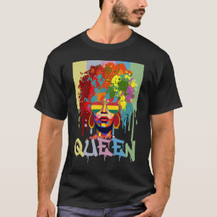T-shirt Black History Queen BHM Melanin Skin Pride Afro Gi
