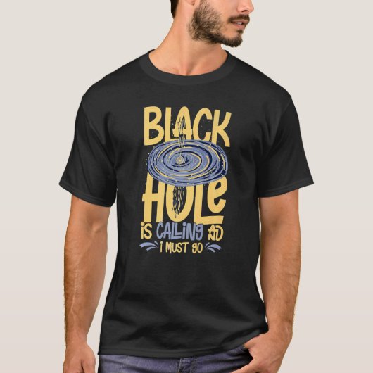 T-shirt Black Hole Space Light Galaxy Universe Lactky Way  (Devant)