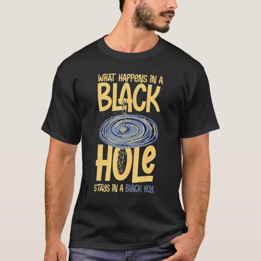 T-shirt Black Hole Space Light Galaxy Universe Milky Way G (Devant)