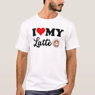 T-shirt Black I Love My Latte
