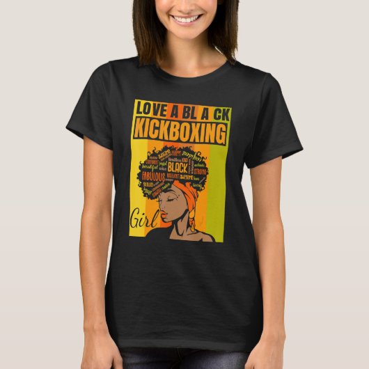 T-shirt Black Independence Day - Love a Black Kickboxing G (Devant)
