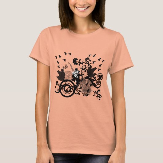 T-shirt Black Irish Swirls et Leprechauns (Devant)