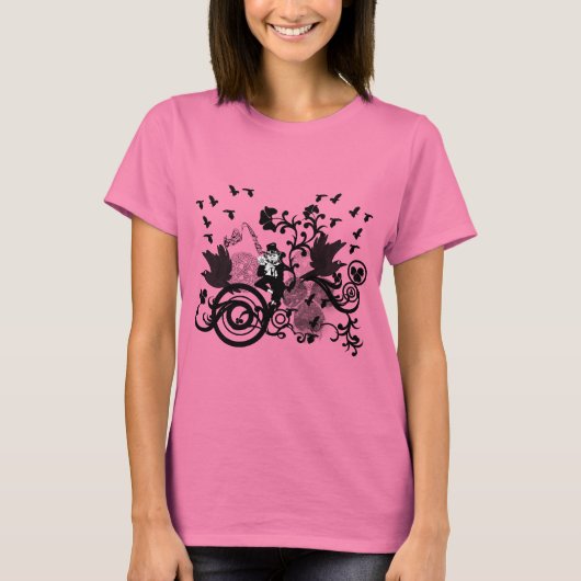 T-shirt Black Irish Swirls et Leprechauns (Devant)