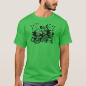 T-shirt Black Irish Swirls et Leprechauns (Devant)