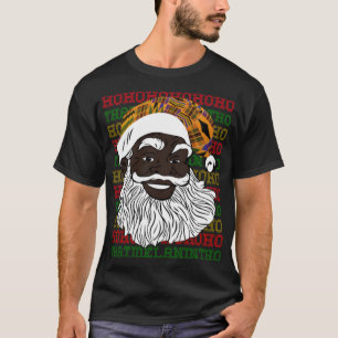 T-shirt Black Jolly Père Noël Design African American P