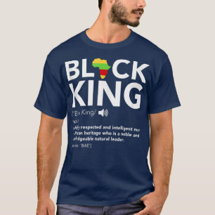 T-shirt Black King Definition African Pride Melanin Educat
