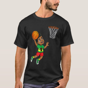 T-shirt Black King Dunking Basketball Brown Skin Boys Ki