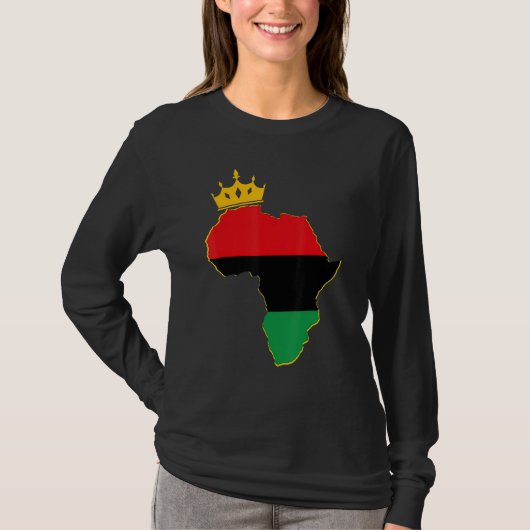 T-shirt Black King Queen Couple Matching African American (Devant)