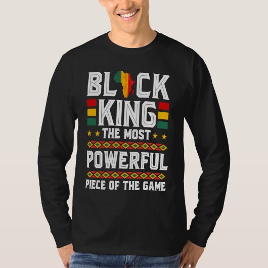 T-shirt Black King The Most Powerful Piece in The Game Mel (Devant)