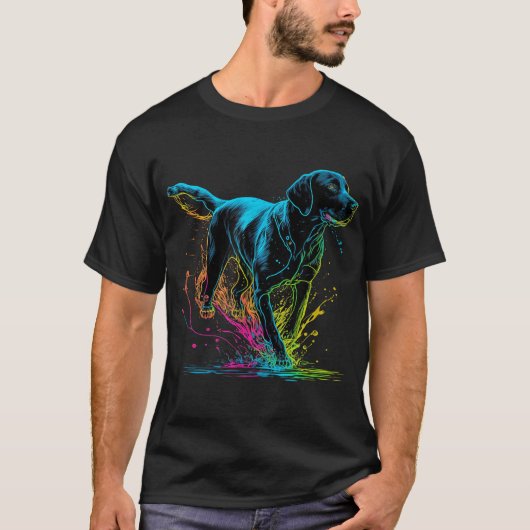 T-shirt Black Lab Black Labrador Retriever Chien Chien Chi (Devant)