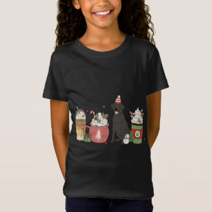T-Shirt Black Lab Café Latte hiver Noël Chien Maman Ho
