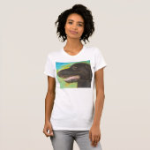 T-shirt Black Lab Chien Animal de Compagnie Portrait Peint (Devant entier)
