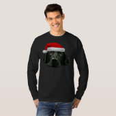 T-shirt Black Lab Cute Santa Hat Image Noël (Devant entier)