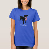 T-shirt Black Lab Dog avec USA American Flag, 4 juillet (Devant)