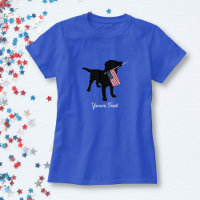 Black Lab Dog avec USA American Flag, 4 juillet