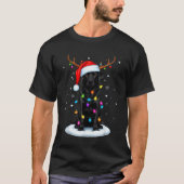 T-shirt Black Lab Labrador Christmas Dog Reindeer Lights P (Devant)