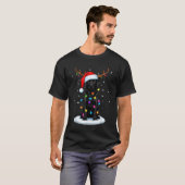 T-shirt Black Lab Labrador Christmas Dog Reindeer Lights P (Devant entier)