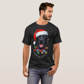 T-shirt Black Lab Labrador Christmas Dog Santa Hat Light P (Devant entier)