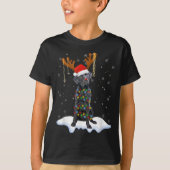 T-shirt Black Lab Labrador Christmas Tree Light Pyjama Chi (Devant)
