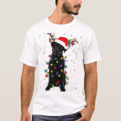 T-shirt Black Lab Labrador Christmas Tree Light Pyjama Chi (Devant)