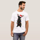 T-shirt Black Lab Labrador Christmas Tree Light Pyjama Chi (Devant entier)