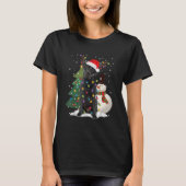 T-shirt Black Lab Labrador Christmas Tree Light Pyjama Chi (Devant)