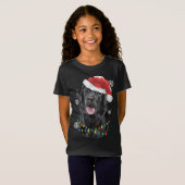 T-Shirt Black Lab Labrador Christmas Tree Light Pyjama Chi (Devant entier)