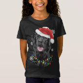 T-Shirt Black Lab Labrador Christmas Tree Light Pyjama Chi (Devant)