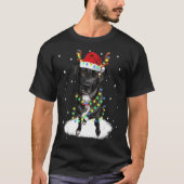 T-shirt Black Lab Labrador Christmas Tree Light Pyjama Chi (Devant)