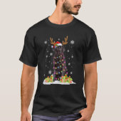 T-shirt Black Lab Labrador Christmas Tree Light Pyjama Chi (Devant)