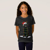 T-Shirt Black Lab Labrador Christmas Tree Light Pyjama Chi (Devant entier)