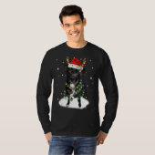 T-shirt Black Lab Labrador Christmas Tree Light Pyjama Chi (Devant entier)