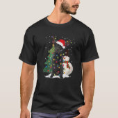 T-shirt Black Lab Labrador Christmas Tree Light Pyjama Chi (Devant)