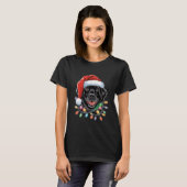 T-shirt Black Lab Labrador Christmas Tree Light Pyjama Chi (Devant entier)