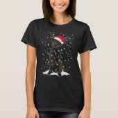 T-shirt Black Lab Labrador Christmas Tree Light Pyjama Chi (Devant)