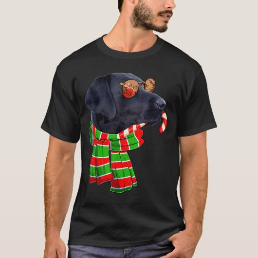 T-shirt Black Lab Labrador Dog Owners Christmas Xmas Holid (Devant)