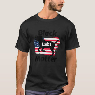 T-shirt Black Labrador Black Lab avec drapeau américain