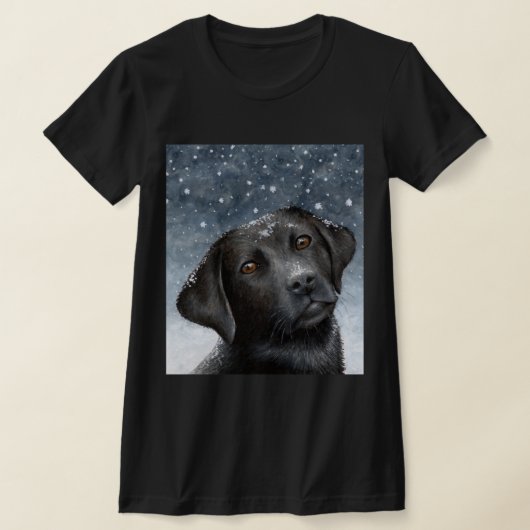 T-shirt Black Labrador Chien 100 neige hivernale (Poser)