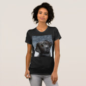 T-shirt Black Labrador Chien 100 neige hivernale (Devant entier)