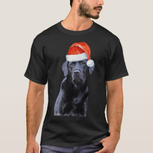 T-shirt Black Labrador Christmas Cute Santa Dog