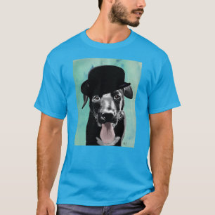 T-shirt Black Labrador dans le Casquette Bowler
