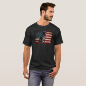 T-shirt Black Labrador récupératrice American Flag labra A (Devant entier)
