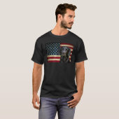 T-shirt Black Labrador récupératrice American Flag labra A (Devant entier)