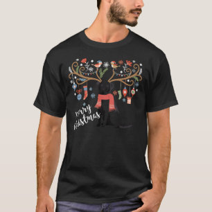 T-shirt Black Labrador Retriever Christmas Dog