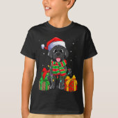 T-shirt Black Labrador Retriever Christmas Lights Xmas Lab (Devant)