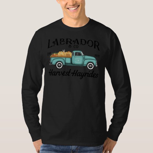 T-shirt Black Labrador Retriever Harvest Hayride Antique T (Devant)