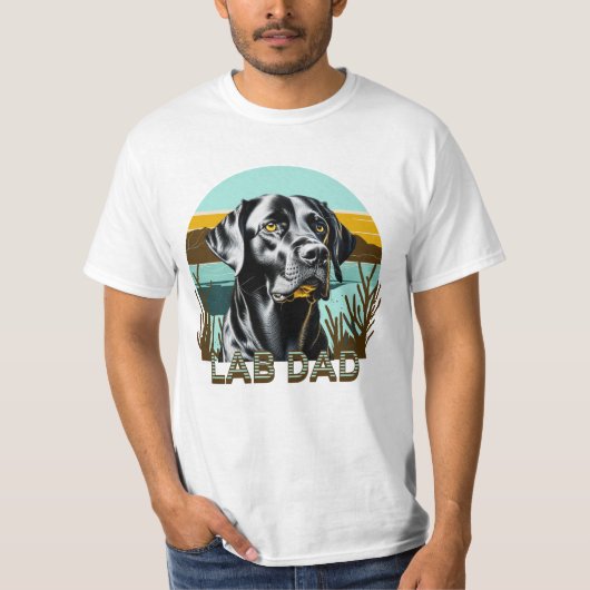 T-shirt Black Labrador Retriever | Lab Papa (Devant)