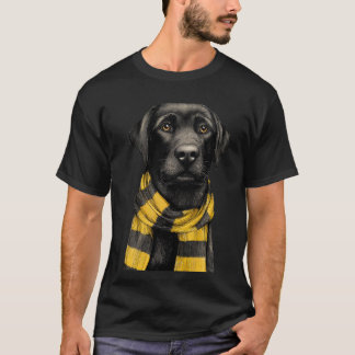 T-shirt Black Labrador Retriever Wearing a Scarf